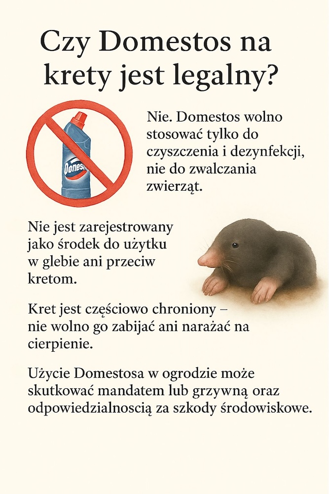 domestos na krety - legalność użycia Domestos na krety - kwestie prawne