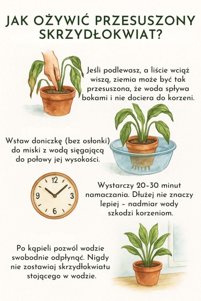 jak ożywić skrzydłokwiat, który jest przesuszony