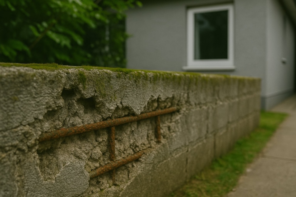 jak odnowić stary murek betonowy i ze zbrojeniem jak odnowić stary murek betonowy z dziurą