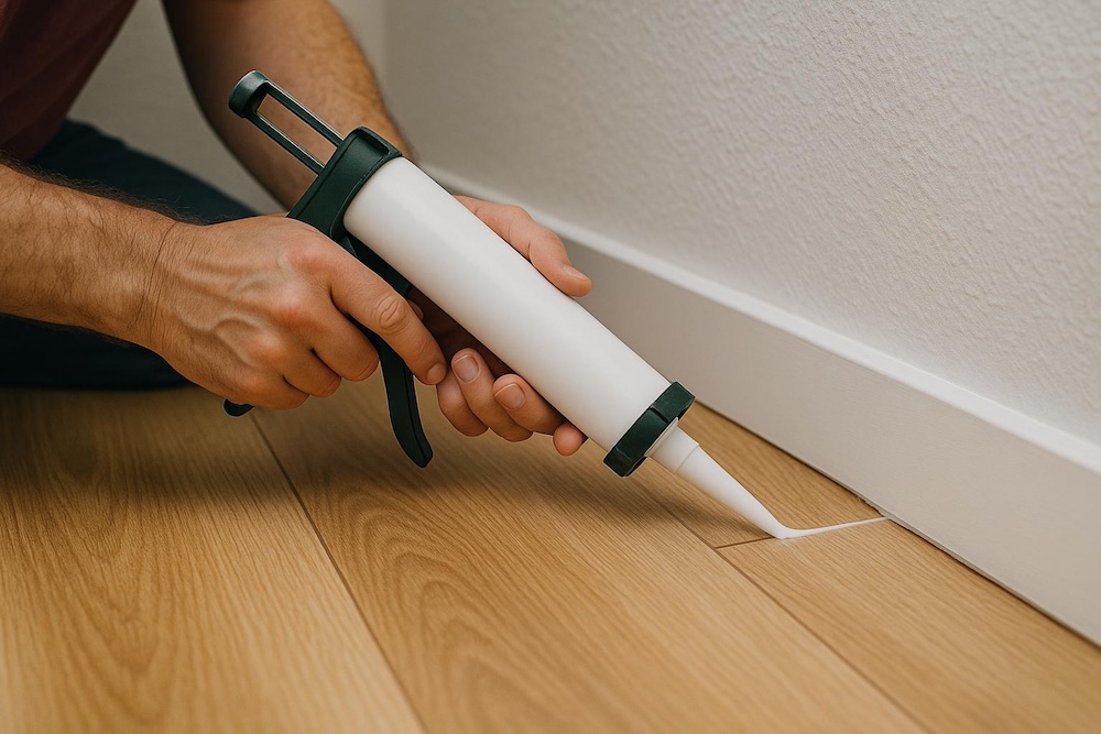 jak połączyć rozchodzące się panele masą akrylową 