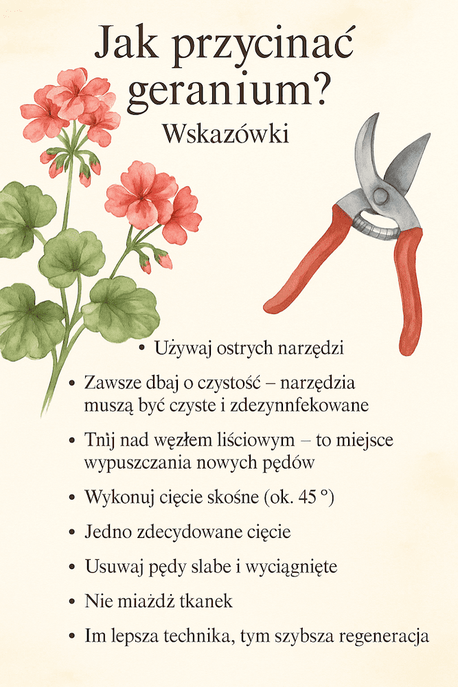 jak przycinać geranium - krok po kroku jak przycinać geranium - instrukcja
