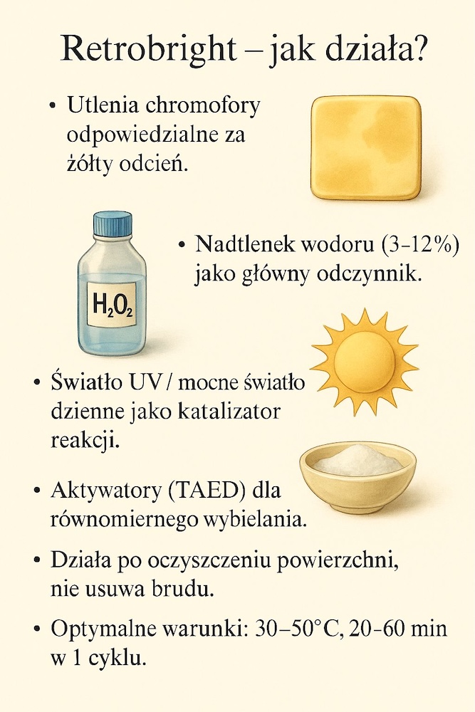 jak wyczyścić zżółknięty plastik metodą retrobright 