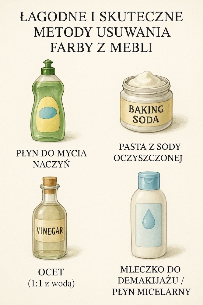 jak zmyć farbę do włosów z mebli delikatnie 