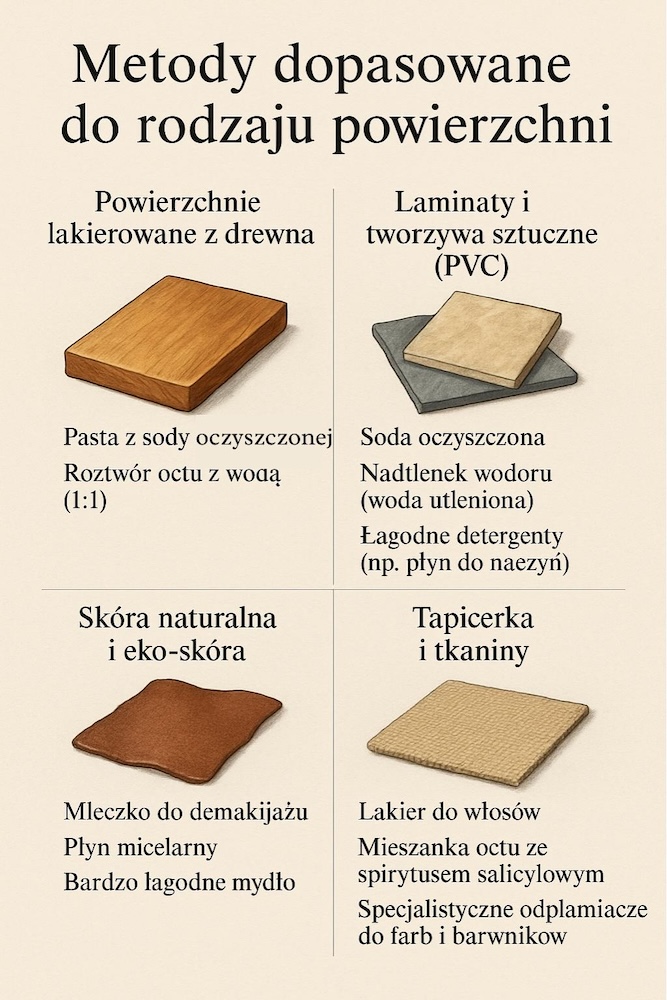 usuwanie farby do włosów z różnych powierzchni 