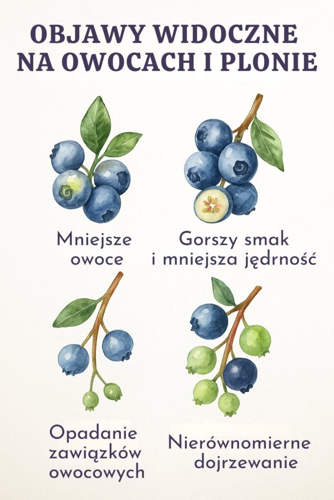 Przenawożenie borówki amerykańskiej – objawy zauważalne na plonach Przenawożenie borówki amerykańskiej – objawy zauważalne na owocach