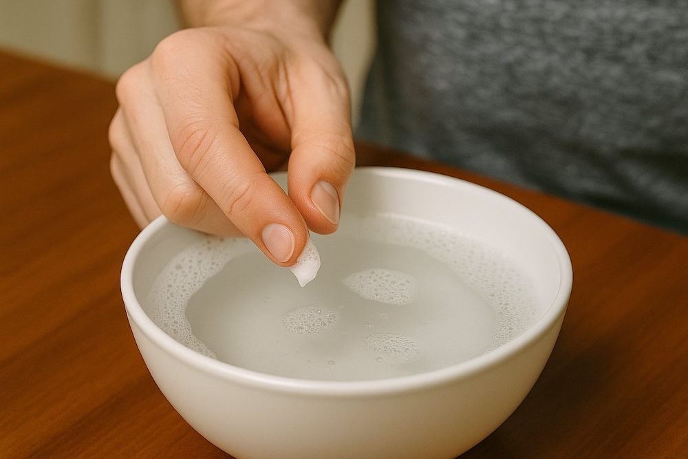 zmywanie kropelki z dłoni usuwanie kropelki z palców