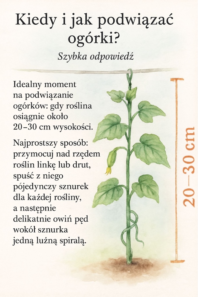 jak podwiązać ogórki - najlepszy termin 