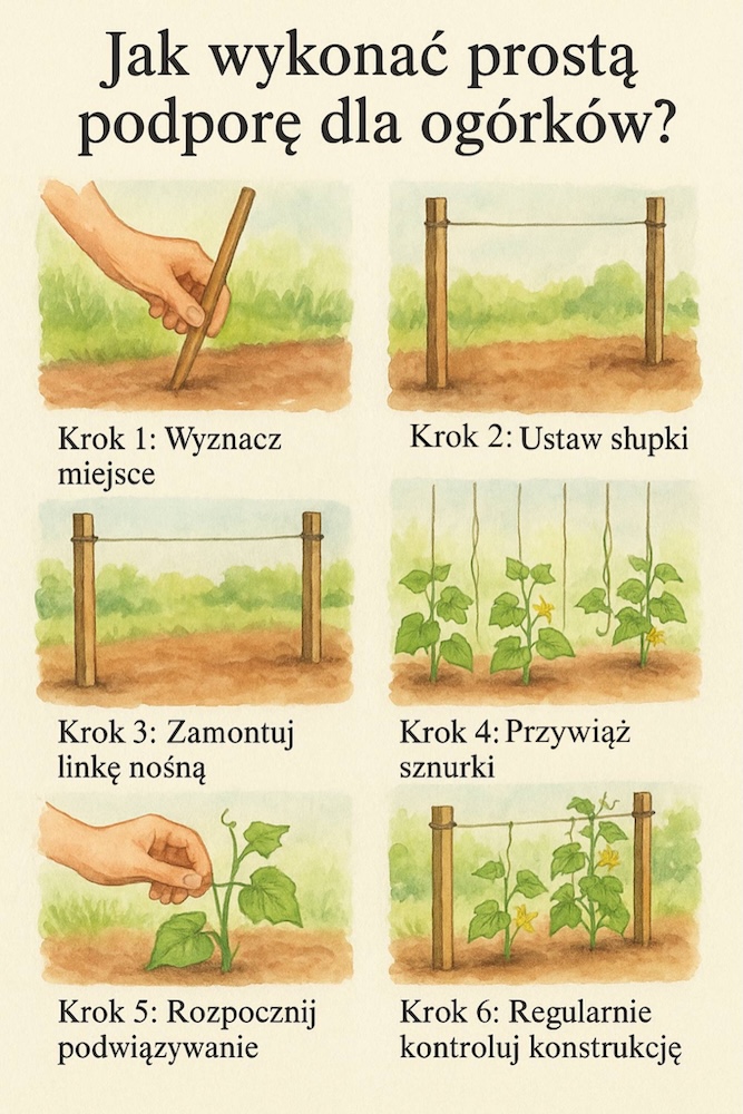 jak podwiązać ogórki - krok po kroku 