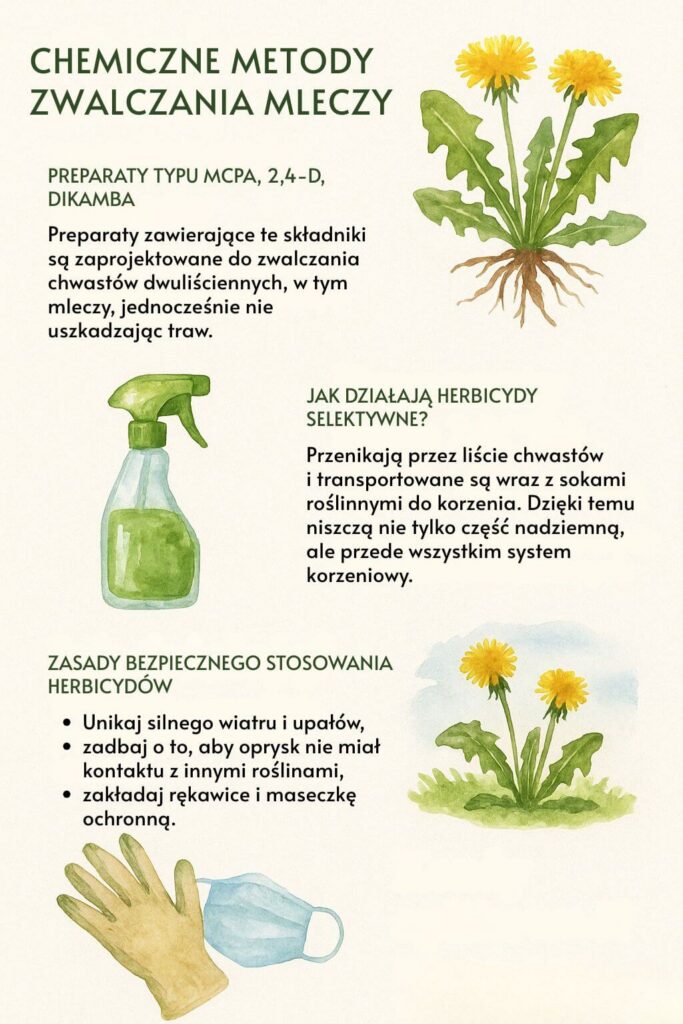 Chemiczne metody zwalczania mleczy w ogrodzie 