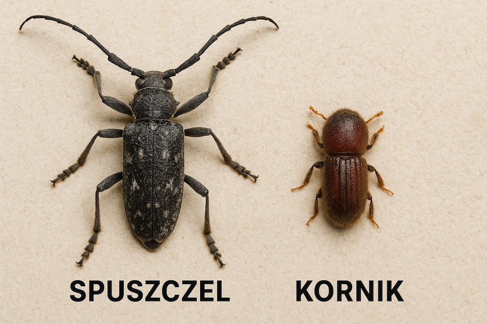 jak wygląda kornik i spuszczel 