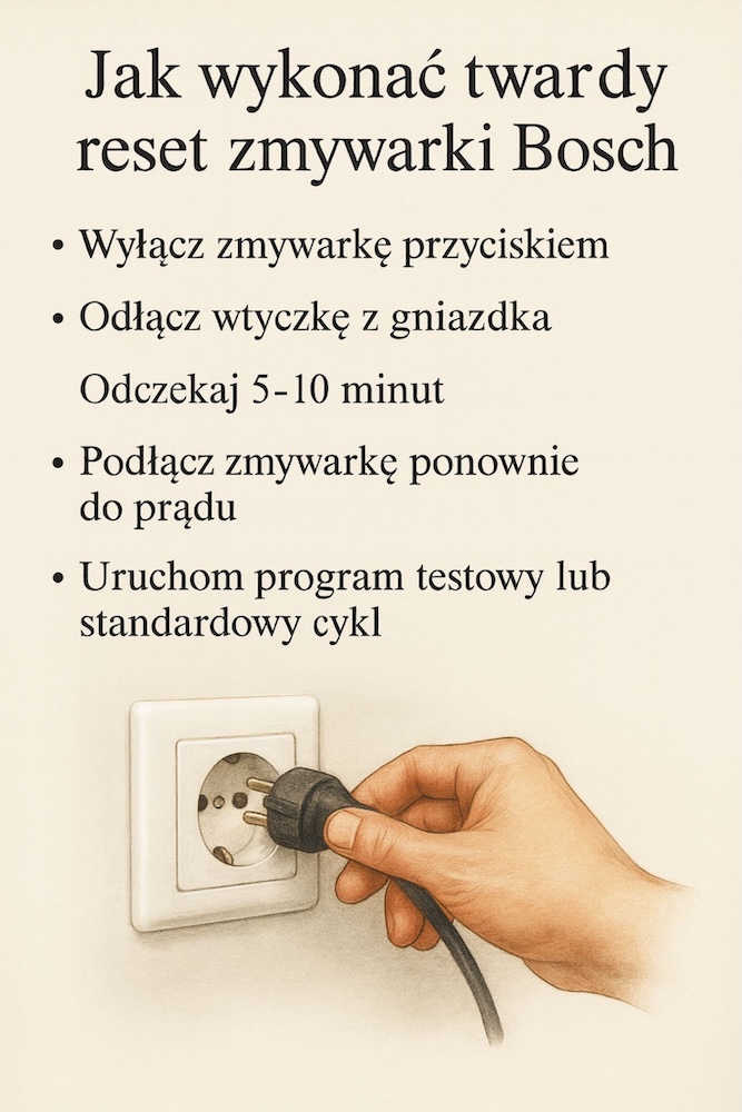 jak zresetować zmywarkę bosch - instrukcja twardego resetu 