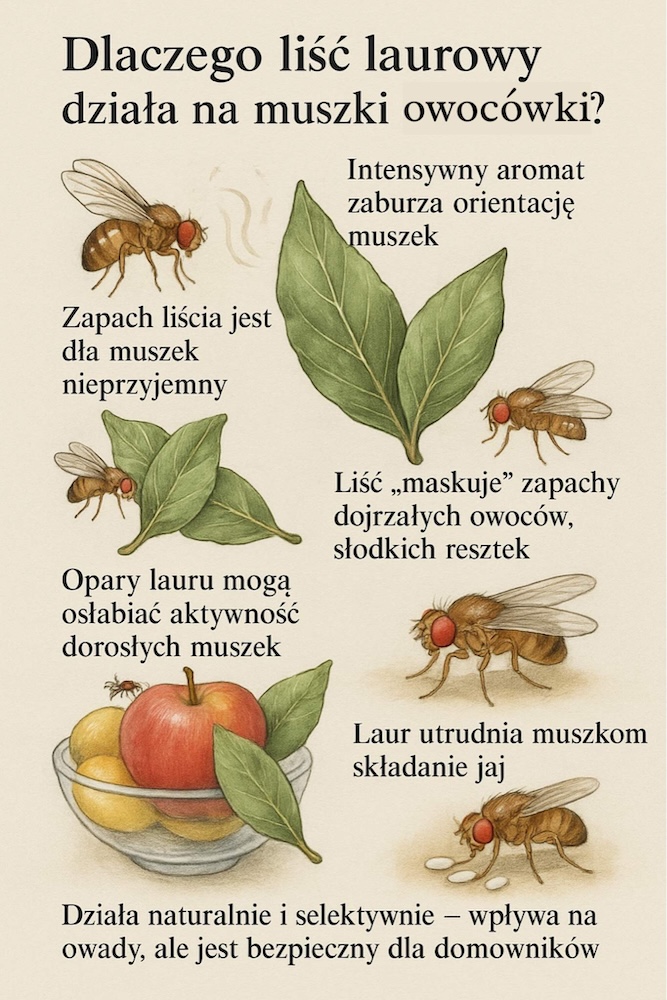 sposób na muszki owocówki - liść laurowy i jego skuteczność sposób na muszki owocówki - liść laurowy i jego działanie